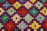 handmade Geometric Balouchi Purple Beige Hand Knotted RECTANGLE 100% WOOL area rug 3' x 5'