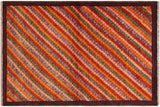 handmade Geometric Balouchi Orange Red Hand Knotted RECTANGLE 100% WOOL area rug 3' x 5'