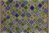 Rustic Turkish Kilim Angelena Hand-Woven Wool Rug - 4'1'' x 5'10''
