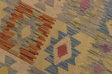 Flat Weave Kilim, Antique, Navaho, Vintage, Handmade, Geometric Kilim Gray Pink Hand-Woven Rectangle 100% Wool Area Rug 5 x 7
