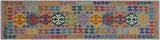 Bohemian Turkish Kilim Bette Hand-Woven Wool Runner - 2'7'' x 9'7''