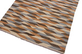 Flat Weave Kilim, Antique, Navaho, Vintage, Handmade, Modern Kilim Ivory Gray Hand-Woven Rectangle 100% Wool Area Rug 5 x 7