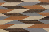 Flat Weave Kilim, Antique, Navaho, Vintage, Handmade, Modern Kilim Ivory Gray Hand-Woven Rectangle 100% Wool Area Rug 5 x 7