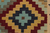 Flat Weave Kilim, Antique, Navaho, Vintage, Handmade, Geometric Kilim Brown Tan Hand-Woven Rectangle 100% Wool Area Rug 3 x 5