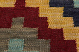 Flat Weave Kilim, Antique, Navaho, Vintage, Handmade, Geometric Kilim Brown Tan Hand-Woven Rectangle 100% Wool Area Rug 3 x 5