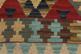 Flat Weave Kilim, Antique, Navaho, Vintage, Handmade, Geometric Kilim Beige Red Hand-Woven Rectangle 100% Wool Area Rug 3 x 5
