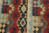 Flat Weave Kilim, Antique, Navaho, Vintage, Handmade, Geometric Kilim Beige Red Hand-Woven Rectangle 100% Wool Area Rug 3 x 5