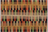 Flat Weave Kilim, Antique, Navaho, Vintage, Handmade, Modern Kilim Rust Gold Hand-Woven Rectangle 100% Wool Area Rug 6 x 8