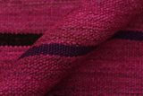 Flat Weave Kilim, Antique, Navaho, Vintage, Handmade, Modern Kilim Pink Purple Hand-Woven Rectangle 100% Wool Area Rug 5 x 7