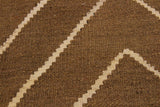 Flat Weave Kilim, Antique, Navaho, Vintage, Handmade, Modern Kilim Brown Ivory Hand-Woven Rectangle 100% Wool Area Rug 4 x 7