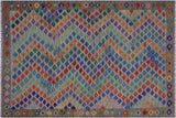Chic Turkish Kilim Bruno Hand-Woven Wool Rug - 5'8'' x 8'0''