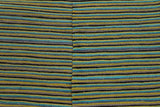 Flat Weave Kilim, Antique, Navaho, Vintage, Handmade, Modern Kilim Green Blue Hand-Woven Rectangle 100% Wool Area Rug 4 x 5