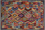 Southwestern Turkish Kilim Candra Hand-Woven Wool Rug - 5'9'' x 7'9''