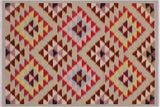 Flat Weave Kilim, Antique, Navaho, Vintage, Handmade, Modern Kilim Gray Red Hand-Woven Rectangle 100% Wool Area Rug 5 x 6