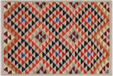 Boho Chic Turkish Kilim Carmelo Hand-Woven Wool Rug - 4'7'' x 6'5''