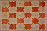 Boho Chic Turkish Kilim Silva Hand-Woven Wool Rug - 8'0'' x 9'8''