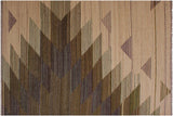 Eclectic Turkish Kilim Singleta Hand-Woven Wool Rug - 6'7'' x 7'11''