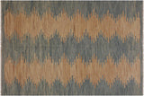 Modern Turkish Kilim Snell Hand-Woven Wool Rug - 5'8'' x 7'11''