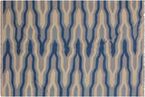 Flat Weave Kilim, Antique, Navaho, Vintage, Handmade, Modern Kilim Ivory Blue Hand-Woven Rectangle 100% Wool Area Rug 5 x 7