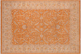 Bohemian Ziegler Schaeffe Orange/Ivory Wool Rug - 9'9