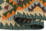 Flat Weave Kilim, Antique, Navaho, Vintage, Handmade, Geometric Kilim Rust Blue Hand-Woven Rectangle 100% Wool Area Rug 2 x 3