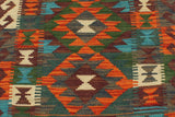 Flat Weave Kilim, Antique, Navaho, Vintage, Handmade, Geometric Kilim Rust Brown Hand-Woven Rectangle 100% Wool Area Rug 2 x 3
