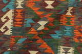 Flat Weave Kilim, Antique, Navaho, Vintage, Handmade, Geometric Kilim Rust Brown Hand-Woven Rectangle 100% Wool Area Rug 2 x 3