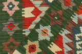 Flat Weave Kilim, Antique, Navaho, Vintage, Handmade, Geometric Kilim Rust Green Hand-Woven Rectangle 100% Wool Area Rug 2 x 3