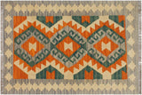 Rustic Turkish Kilim Yolando Hand-Woven Wool Rug - 2'2'' x 3'0''