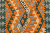 Flat Weave Kilim, Antique, Navaho, Vintage, Handmade, Geometric Kilim Orange Purple Hand-Woven Rectangle 100% Wool Area Rug 2 x 3