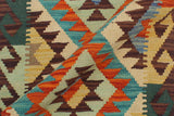 Flat Weave Kilim, Antique, Navaho, Vintage, Handmade, Geometric Kilim Rust Brown Hand-Woven Rectangle 100% Wool Area Rug 2 x 3