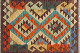 Retro Turkish Kilim Tenesha Hand-Woven Wool Rug - 1'11'' x 3'0''