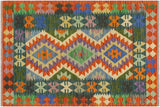 Tribal Turkish Kilim Juliette Hand-Woven Wool Rug - 2'7'' x 4'0''