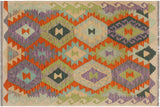 Bohemian Turkish Kilim Ericka Hand-Woven Wool Rug - 2'10'' x 4'1''