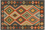 Rustic Turkish Kilim Lester Hand-Woven Wool Rug - 3'2'' x 4'9''