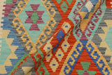 Flat Weave Kilim, Antique, Navaho, Vintage, Handmade, Geometric Kilim Rust Beige Hand-Woven Rectangle 100% Wool Area Rug 3 x 5