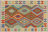 Retro Turkish Kilim Morris Hand-Woven Wool Rug - 3'3'' x 5'0''