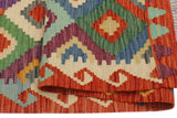 Flat Weave Kilim, Antique, Navaho, Vintage, Handmade, Geometric Kilim Rust Beige Hand-Woven Rectangle 100% Wool Area Rug 3 x 5