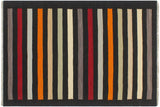 Flat Weave Kilim, Antique, Navaho, Vintage, Handmade, Modern Kilim Black Red Hand-Woven Rectangle 100% Wool Area Rug 3 x 5