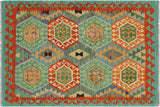 Southwestern Turkish Kilim Britt Hand-Woven Wool Rug - 3'4'' x 4'8''