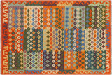 Chic Turkish Kilim Danica Hand-Woven Wool Rug - 4'2'' x 5'9''