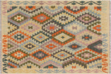 Southwestern Turkish Kilim Keith Hand-Woven Wool Rug - 4'10'' x 6'2''