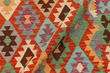 Flat Weave Kilim, Antique, Navaho, Vintage, Handmade, Geometric Kilim Rust Gray Hand-Woven Rectangle 100% Wool Area Rug 4 x 6