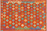 Eclectic Turkish Kilim Adell Hand-Woven Wool Rug - 4'9'' x 6'6''