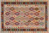 Bohemian Turkish Kilim Donetta Hand-Woven Wool Rug - 5'7'' x 7'11''