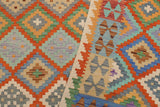 Flat Weave Kilim, Antique, Navaho, Vintage, Handmade, Geometric Kilim Rust Beige Hand-Woven Rectangle 100% Wool Area Rug 6 x 8