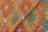 Flat Weave Kilim, Antique, Navaho, Vintage, Handmade, Geometric Kilim Gray Blue Hand-Woven Rectangle 100% Wool Area Rug 5 x 7