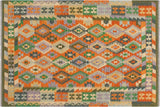 Tribal Turkish Kilim Nigel  Hand-Woven Wool Rug - 5'1'' x 6'5''