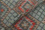 Flat Weave Kilim, Antique, Navaho, Vintage, Handmade, Geometric Kilim Green Red Hand-Woven Rectangle 100% Wool Area Rug 4 x 6
