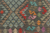 Flat Weave Kilim, Antique, Navaho, Vintage, Handmade, Geometric Kilim Green Red Hand-Woven Rectangle 100% Wool Area Rug 4 x 6